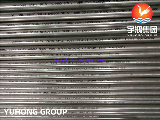 ASME SB163 NO6600 Nickel Alloy Steel Seamless Tube For Heat Exchanger