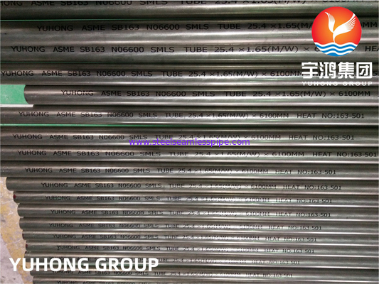 ASME SB163 NO6600 Nickel Alloy Steel Seamless Tube For Heat Exchanger