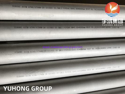 ASTM A790 UNS S31803 /32205 Duplex Stainless Steel Pipes For Heat Exchanger