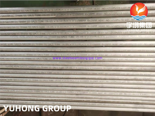 ASTM A213 / ASME SA213 TP444 Stainless Steel Seamless U Bend Tube Applied For Heat Exchanger