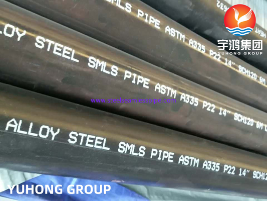 ASTM A335/ASME SA335 P22 Beveled Seamless Boiler Tubes Carbon Steel Pipe