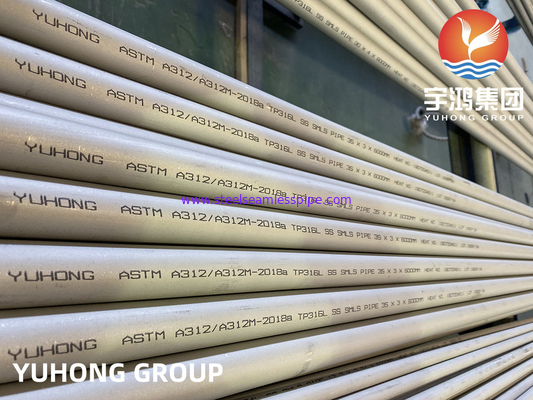 ASTM A312/ASME SA312 TP316L(1.4404)  SS SMLS Pipe For General Industry Application