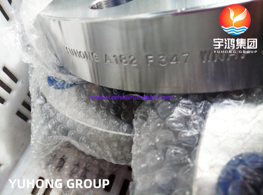 ASTM A182 F347 Stainless Steel Weld-Neck Flange , RF / RTJ Face For High-temperature Application