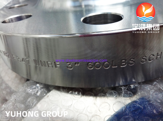 ASTM A182 F347 Stainless Steel Weld-Neck Flange , RF / RTJ Face For High-temperature Application