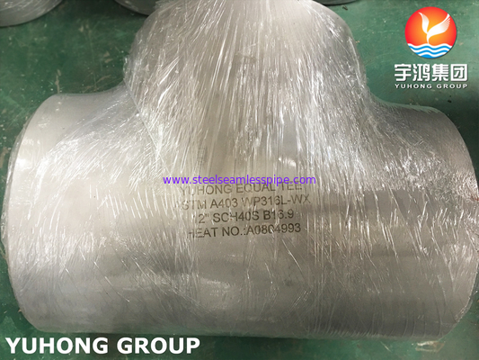 SS316L Butt Weld Fitting, A403 WP316L Equal Tee (seamless / Welded), B16.9 Standard