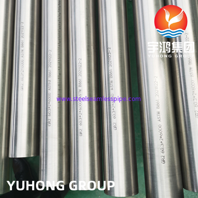 ASTM B861 Grade 2 / UNS R50400 / 3.7034 Titanium And Titanium Alloy Seamless Pipe