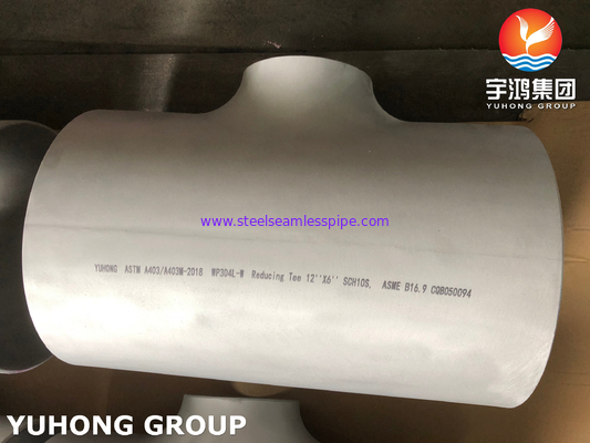 B16.9 Butt Weld Pipe Fittings , ASTM A403 WP304L Stainless Steel Reducing Tee