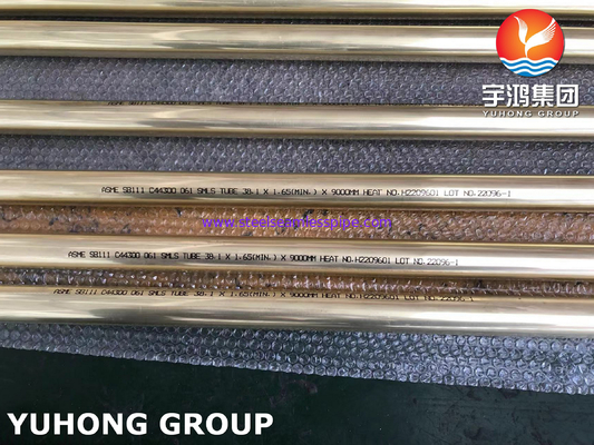 ASTM B111 C44300 / DIN CuZn28Sn1 Brass Seamless Tube Heat Exchanger Tube