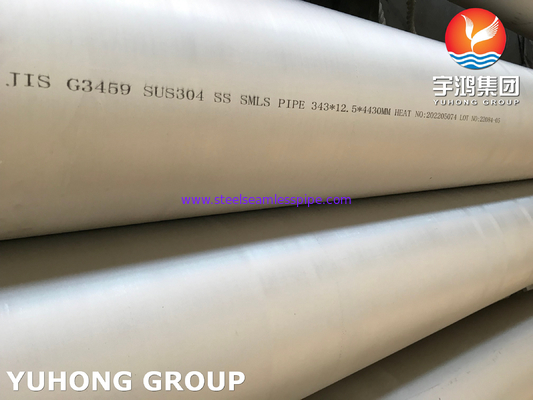 JIS G3459 SUS304 Stainless Steel Seamless Pipe Large Diameter