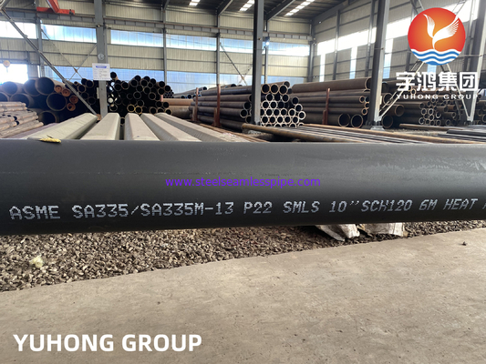 ASTM A335 P22 Alloy Steel Seamless Pipe Black Painting Beveled