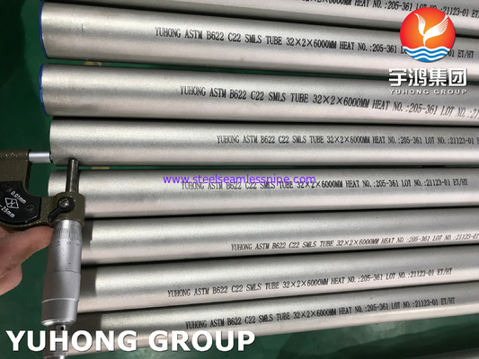 Nickel Alloy Seamless Tube ASTM B622 C22 UNS NO6022 Vessel proof against corrosion