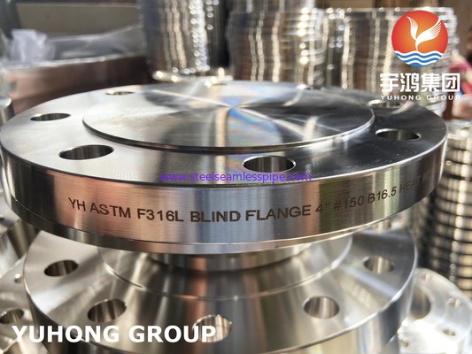 A182 F316L Stainless Steel Blind Flange , Used In Pressure Piping Systems , B16.5 / AS2129 TABLE D