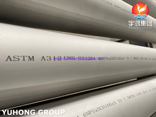 ASTM A312 S31254 SMO 254 Seamless Pipe For High Temperature Seawater