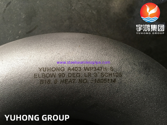 ASTM A403 WP347H-S 90 Degree LR Elbow SS Butt Weld Fittings for Chemical Processing Plants