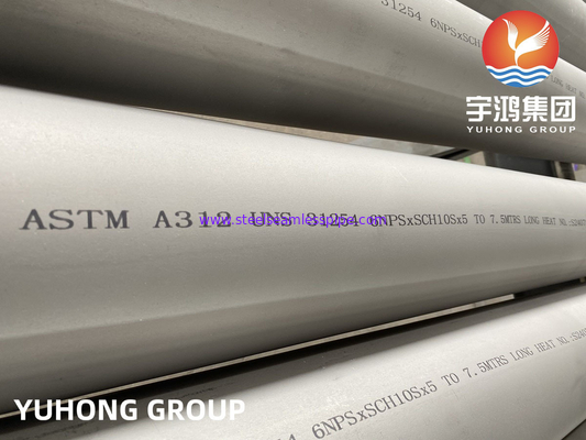 ASTM A312 UNS31254 / 1.4547 / 6 Mo / 254Mo Seamless Steel Pipe For Saltwater Handling