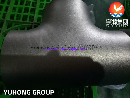 ASTM A403 WP316L Stainless Steel Reducer Tee B16.9, Compressed Air Tube Application