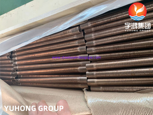 CuNi 90/10  Low Fin  1&quot;  Copper Alloy Seamless Finned Tube Extruded Finned Tube  For Heat Exchanger