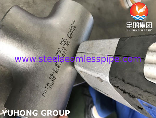 ASTM A815 UNS S31803 Duplex Stainless Steel Butt Weld Equal Tee with ASME B16.9 Dimensions