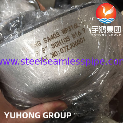A403 WP316L-S SS Cap, ASME B16.9 Butt Weld Fittings, For Industrial Pressure Piping Systems