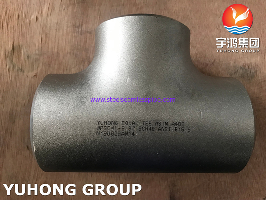 ASTM A403 WP304L-S Tee Butt Weld Fittings B16.9  Oil Gas Heat Exchanger Valve Pipe