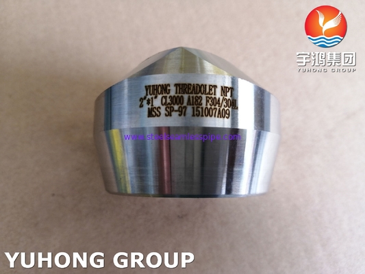 Forged Fittings, ASTM A182 F304, F304L Stainless Steel NPT Weldolet Class3000 MSS SP-97