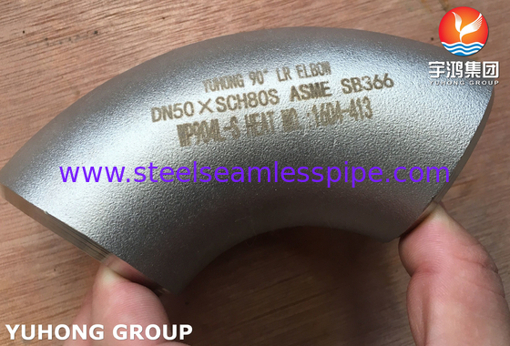 Stainless Steel Fittings ASME SB366 WP904L-S Butt Weld 90 Degree LR Elbow B16.9