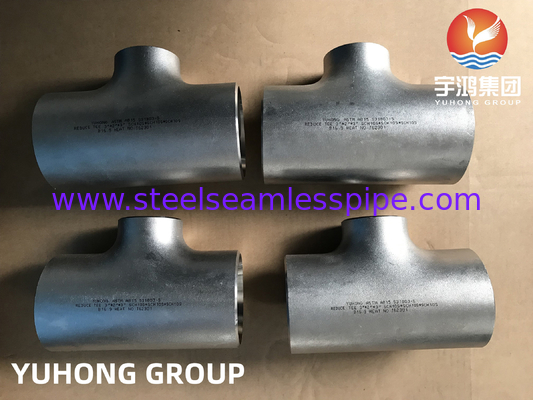 ASTM A815 UNS S31803 Duplex Stainless Steel Seamless Reducing Tee B16.9 For Desalination