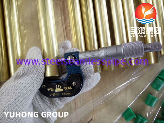 ASTM B111 C44300 Admiralty Brass Seamless Heat Exchanger , Condensador Tube
