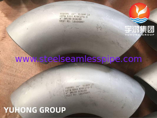 Nickel Alloy Pipe Fittings ASTM B366 WPHC276-S Hastelloy C276 Buttweld 90Deg LR Elbow