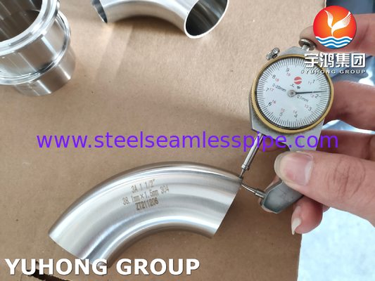 ASTM A403 WP304 Stainless Steel Sanitary Fitting 90 Degree Elbow For Food