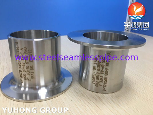 Butt Weld Fittings ASTM A403 WP316L-S Stainless Steel Type A Stub End MSS SP-43