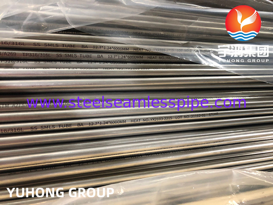 ASTM A213 A269 TP316L Austenitic Seamless Bright Annealed Tube