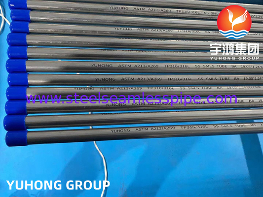 Stainless Steel Seamless Bright Annealed Tube A213 / A269 TP304 / TP316 19.05*1.24*6000MM ET/HT TEST