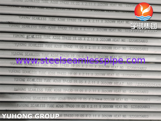 ASTM A268 TP430, UNS S43000 Ferritic and Martensitic Stainless Steel Seamless Tube