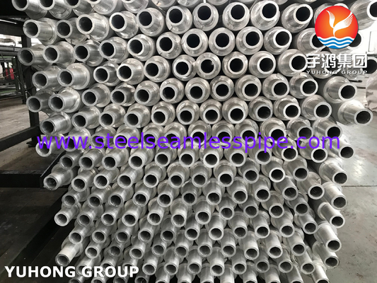 ASTM A179 Carbon Steel Seamless Extruded Fin Tube , Tubo Aletado With Al Fins