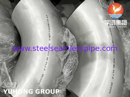 SUPER DUPLEX STEEL BW FITTING ASTM A815 UNS S32750 90 LR ELBOW