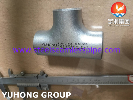 B16.9 Buttweld Pipe Fittings ASTM A403 WP316L Stainless Steel Tee Seamless