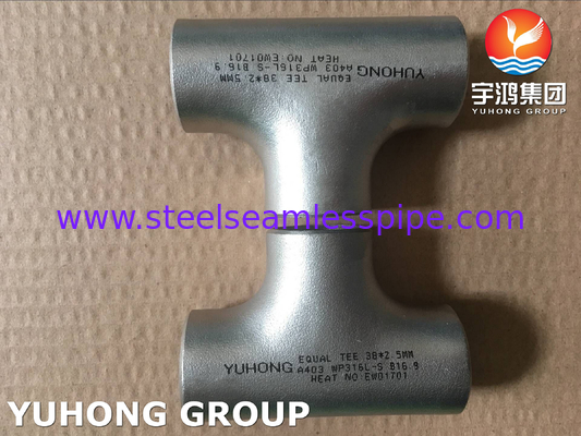 B16.9 Buttweld Pipe Fittings ASTM A403 WP316L Stainless Steel Tee Seamless