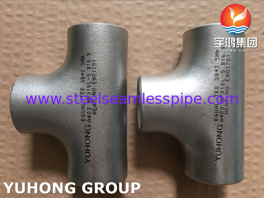 B16.9 Buttweld Pipe Fittings ASTM A403 WP316L Stainless Steel Tee Seamless