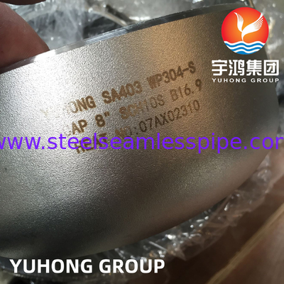 B16.9 Buttweld Pipe Fittings , ASTM A403 / ASME SA403 WP304 Stainless Steel Cap