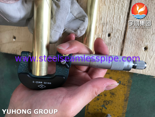 Heat Exchanger Tube ASTM B111 UNS C44300 Copper Alloy Seamless Tube Admiralty Brass Tube