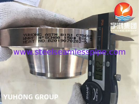 ASTM B151 C70600 Copper Nickel Alloy Forged Flange Weldneck Raised Face  B16.5 for Pipeline