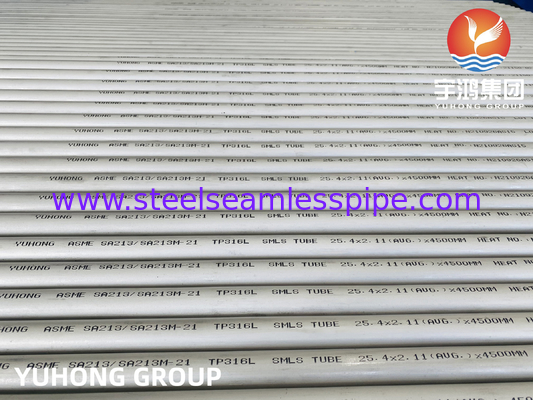 ASTM A213, ASME SA213 TP316L Stainless Steel Seamless Round Tube For Heat Exchanger