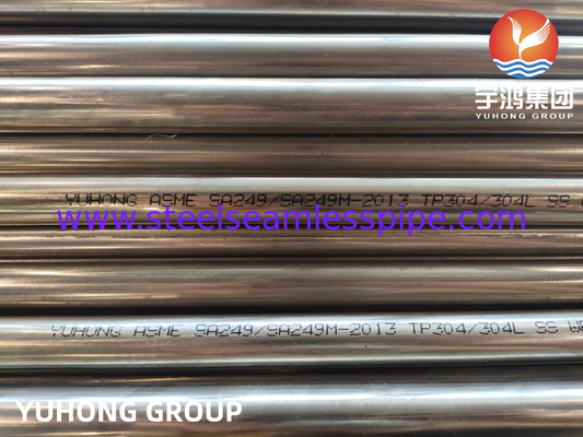 ASTM A249 / A249M Stainless Steel Welded Tube TP304L TP316L TP304 Bright Annealed  Welded Tube 38.1*1.2*3000mm