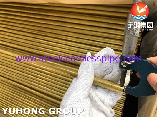 Copper Alloy Brass Tube ASTM B111 C44300 C68700 C70600 25.4mm*1.245mm*12995mm Condensor Air Cooler Radiator