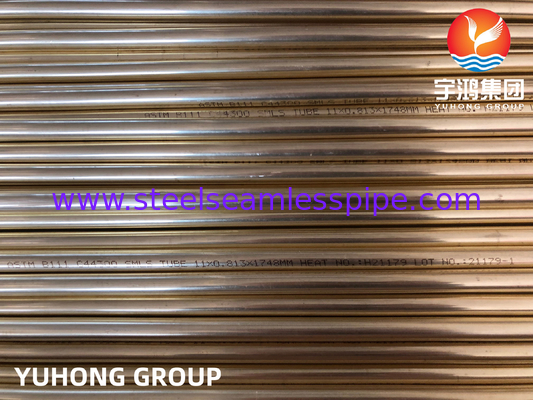 ASTM B111 C44300 Seamless Admiralty Brass Tube For Heat Exchanger