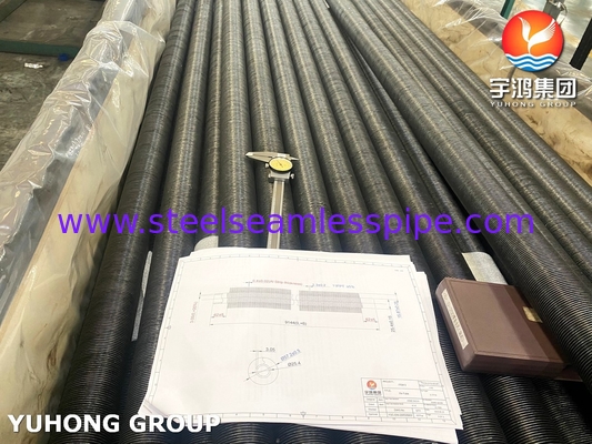 Helical Type Fin Tube ,  Extruded Fin Tube For Air Cooler Application