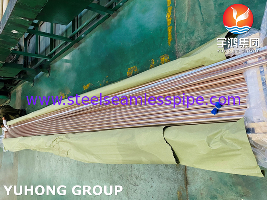 ASTM B111 / ASME SB111 C70600 /C68700 / C71500 / C44300 Seamless Tube, 15.88 X 1.24 X 6096MM , 100% HT