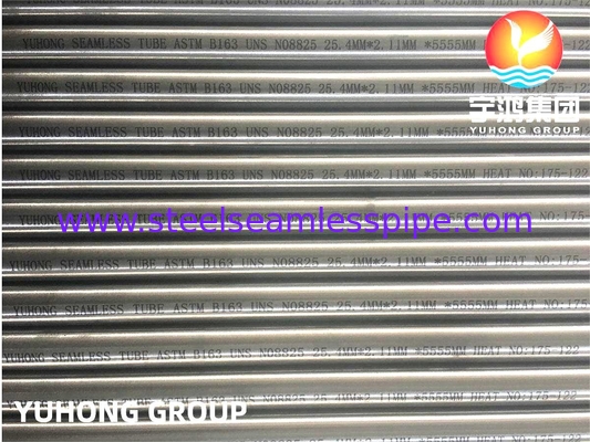 ASTM B163 NO8825 Nickel Alloy Steel Seamless Tube for Heat Exchanger