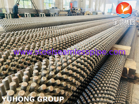 Astm A335 P91 Pipe With Stainless Steel Studded Type Fin Tube For Oil Furnace